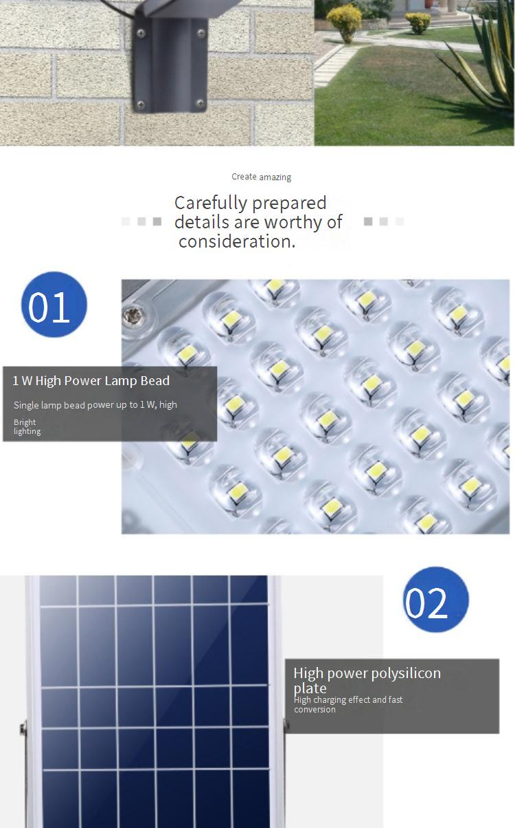 Applique a LED ad energia solare con telecomando - Lampada da giardino impermeabile per esterni, per illuminazione di cortili, vialetti e comunità (palo alto da 20 W)_voghion.com