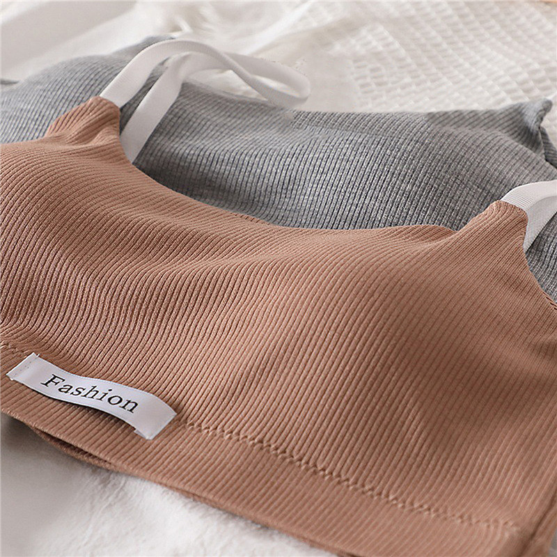 2 stücke Frauen Bh Set Sexy Slip Low Taille Höschen Wireless-Bh Backless Bralette Dessous Büstenhalter Weibliche Baumwolle_voghion.com