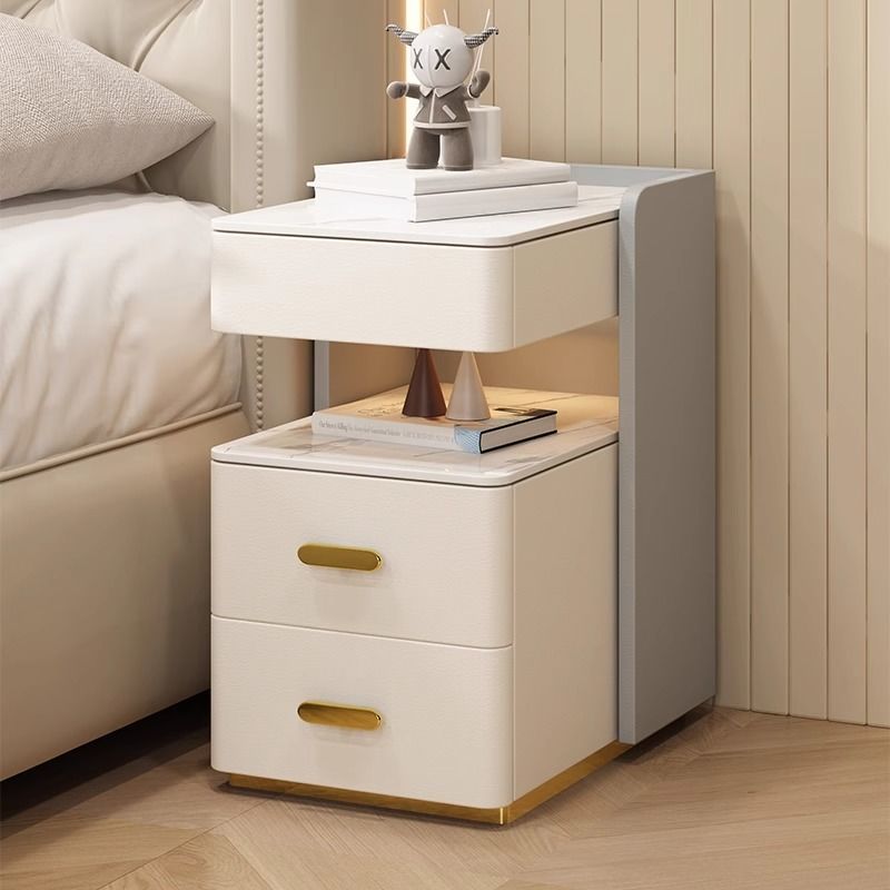 Smart Table Schlafzimmer Massivholz Home Modern Einfache Drahtlose Aufladung Fingerabdruckschloss Multifunktionale Bluetooth Nachttisch_voghion.com