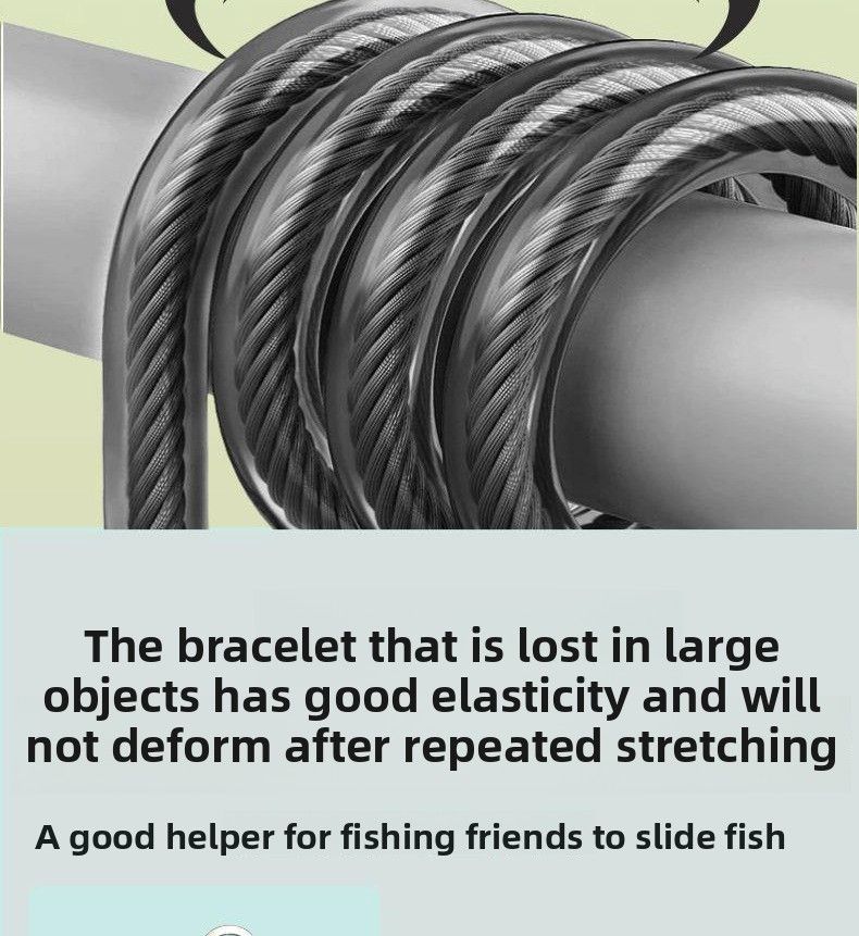 49 Strands Wire 1- 10m With S-Shaped Steel Telescopic Slip Rope Rod Fishing Box Hanging Buckle_voghion.com