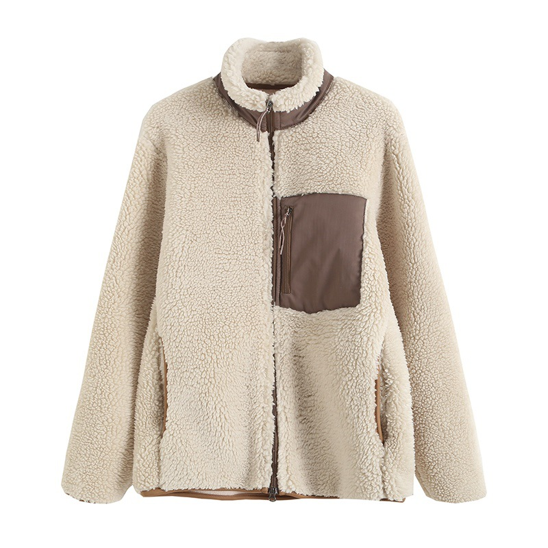Women's couple windproof fleece jacket for men and women long sleeve warm fleece jacket_voghion.com