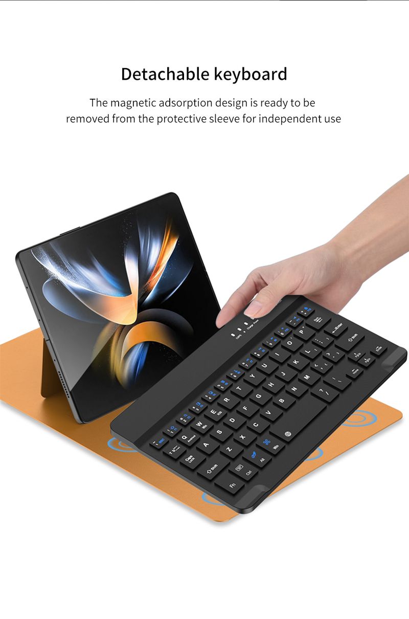 For Samsung Galaxy Z Fold 2 3 4 5 6 Wireless Minutes Of Meeting Record Mini Bluetooth Mouse Pen Keyboard Case_voghion.com