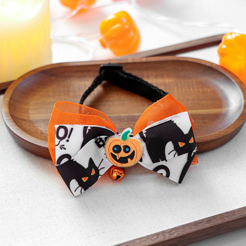 Decorazione per gatti di Halloween, divertente collezione di collari per cuccioli con zucca luminosa_voghion.com