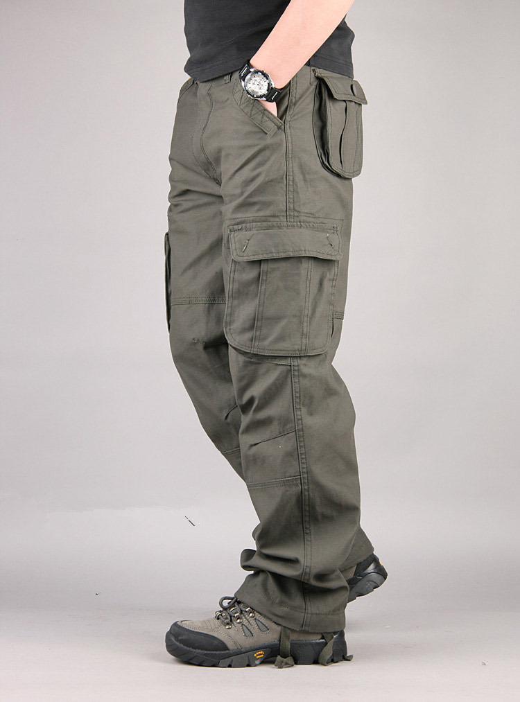 Frühling und Herbst Outdoor-Overalls Herrenhosen Große gerade Herren-Militär-Freizeithosen Arbeitshosen mit mehreren Taschen_voghion.com