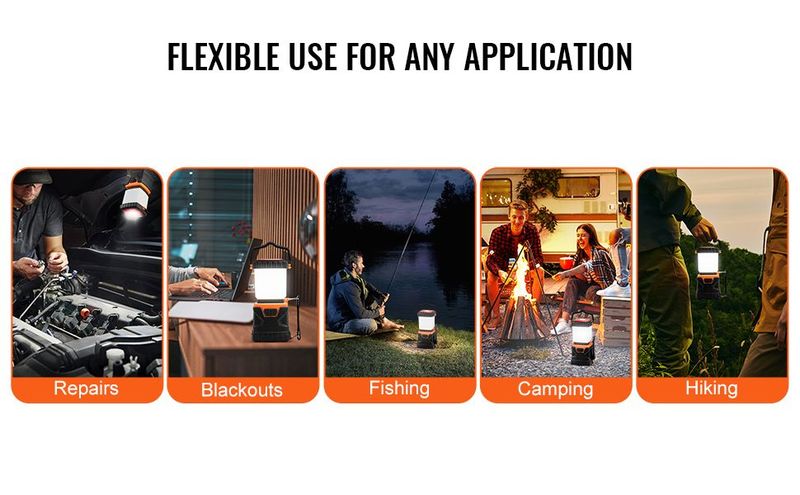 VEVOR LED Camping Lantern Battery Powered All-in-one For Exceptional Experience_voghion.com