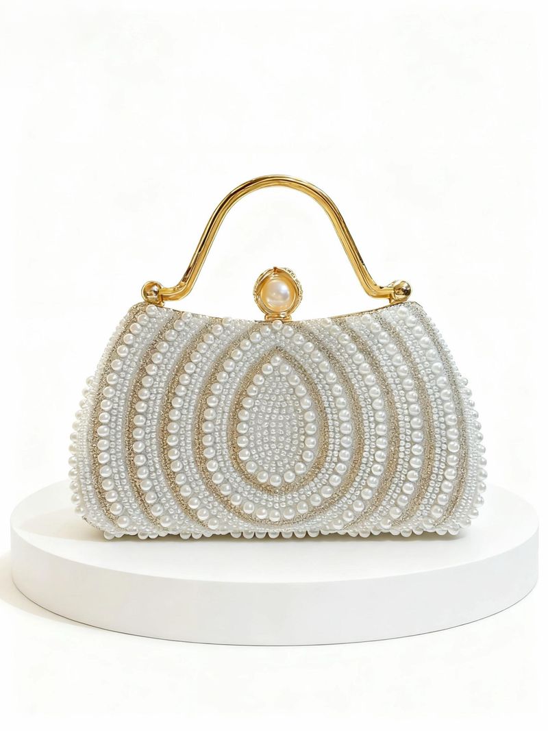 2025 Nuova borsa da sera alla moda con diamanti intarsiati di perle, piccola borsa a tracolla per feste_voghion.com