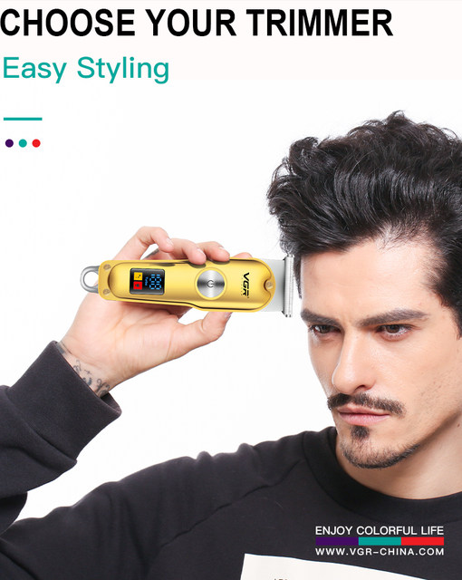 Tondeuse à cheveux VGR Mini tondeuse à cheveux professionnelle sans fil rechargeable T-Blade Zero Cutting Machine V-290 YCDC_voghion.com