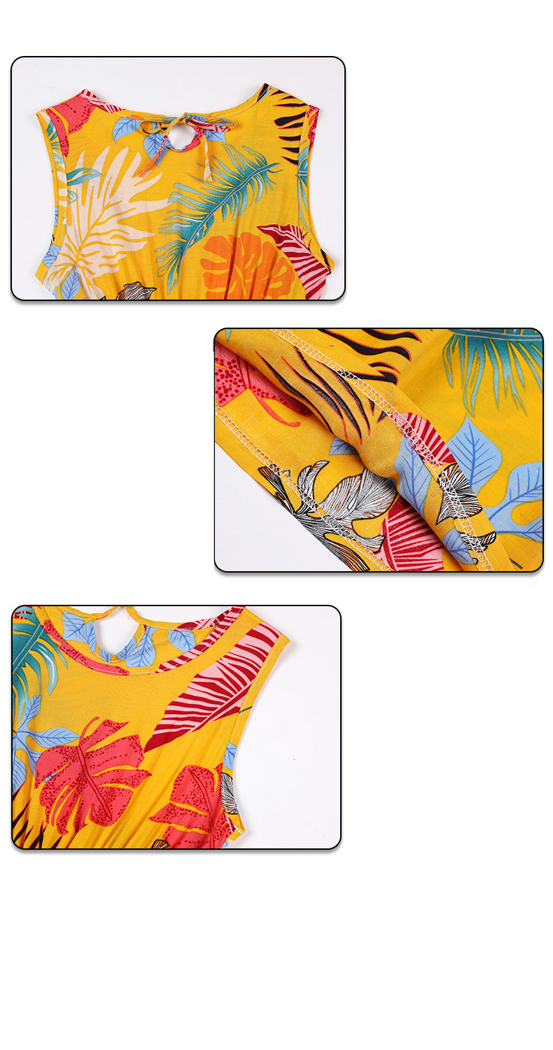 Mother&Kids Children's beach dress Multi-color printed children's long skirt soft thin sundress_voghion.com