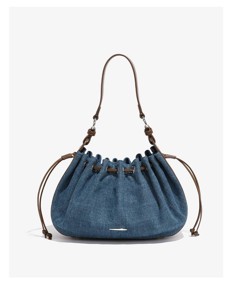 Vintage-Inspired Small Design Drawstring Tote Bag for Women - Crescent Shape Underarm Bag, Versatile Crossbody or Shoulder Backpack_voghion.com