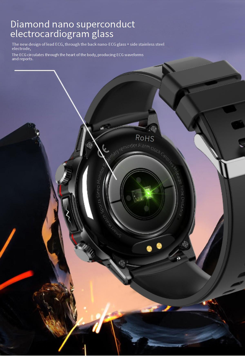 Smart Watches Dedicated ET482 Smart Watch Outdoor Sports AMOLDE HD ECG Bluetooth Call Non Invasive Blood Sugar_voghion.com