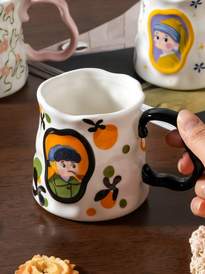 Kreativ keramisk krus for damer, høyverdig husholdningskaffekopp, eksklusiv utsøkt melkekopp, frokostkopp_voghion.com