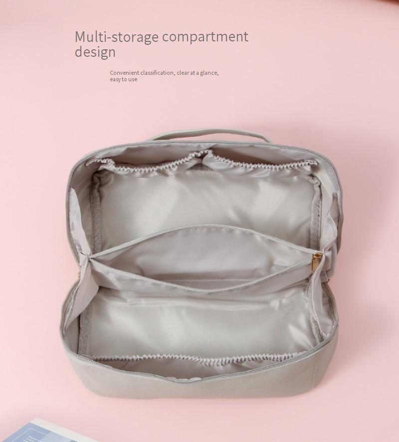 Berger Luggage Lychee Pattern PU Leather Pillow Bag Solid Color Large Capacity High Value Travel Cosmetic Bag Bag_voghion.com