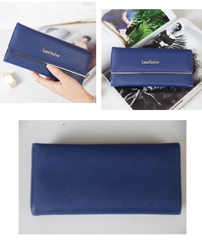 Women's Wallet Card Cases Multi Card Slot Letter Buckle Clutch Bag Simple Simple Daily Life Three Fold Wallet_voghion.com