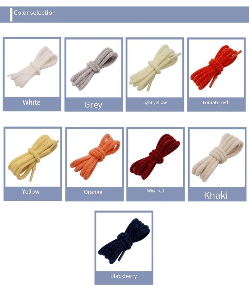 Schoenveters 0,6 cm Kleurrijke schattige pluche schoenveters Ronde handdoek Schoenaccessoires Jaren 70 Canvas schoenen Sneakers Veelzijdige schoenveters_voghion.com