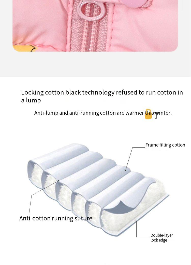 Giacca invernale per bambini con orecchie di animali - Cappotto imbottito leggero per bambini e bambine, morbido capospalla con cappuccio in poliestere per neonati e bambini piccoli (80-120 cm)_voghion.com