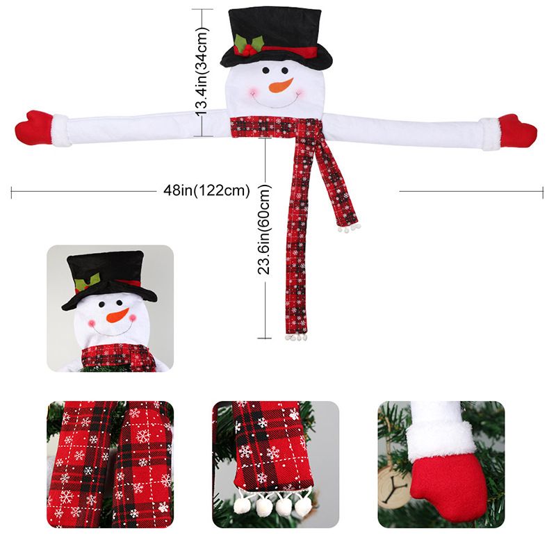 Weihnachts-Schneemann-Baumspitze, Stern – große, festliche Baumdekoration für die Feiertage, Heimdekoration, Weihnachtsschmuck, Winterthema_voghion.com