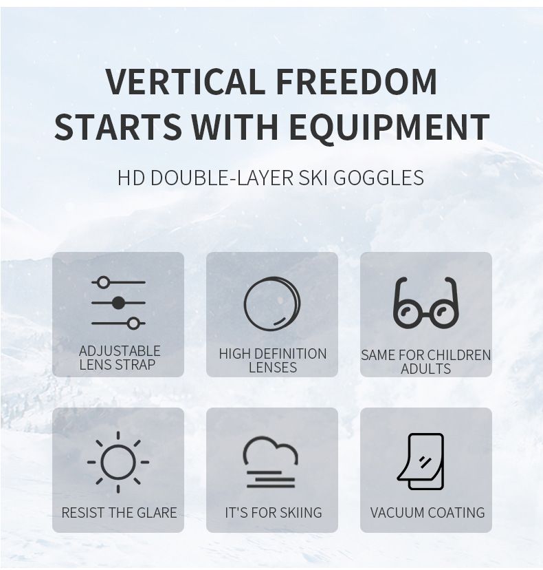 Adult single-layer ski with REVO coating for UV protection and snow blind skiing goggles_voghion.com