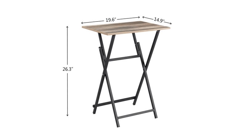 2-Piece Folding TV Tray Table Set,Foldable Sofa Side Table,Portable Snack Table For Living Room,Bedroom,Office,Small Space,No Assembly_voghion.com