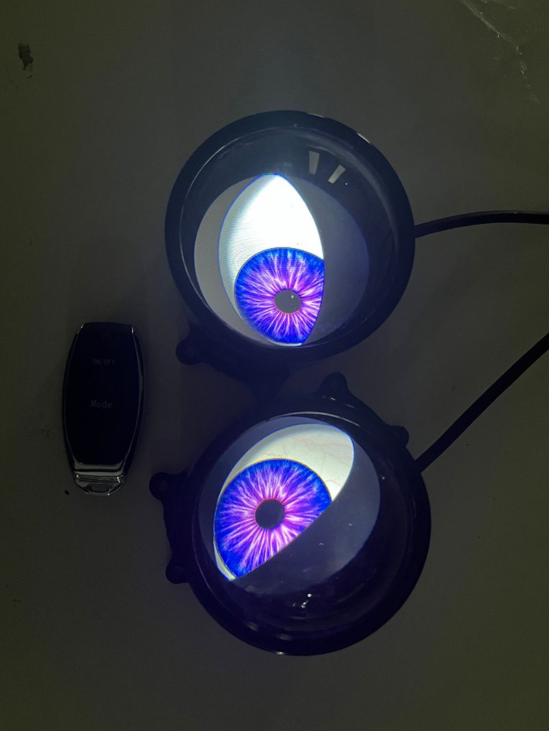 Luci diurne per auto, fari a LED Devil Eye da 3 pollici con telecomando, accessori per conversione retrofit Volta 12V K_voghion.com