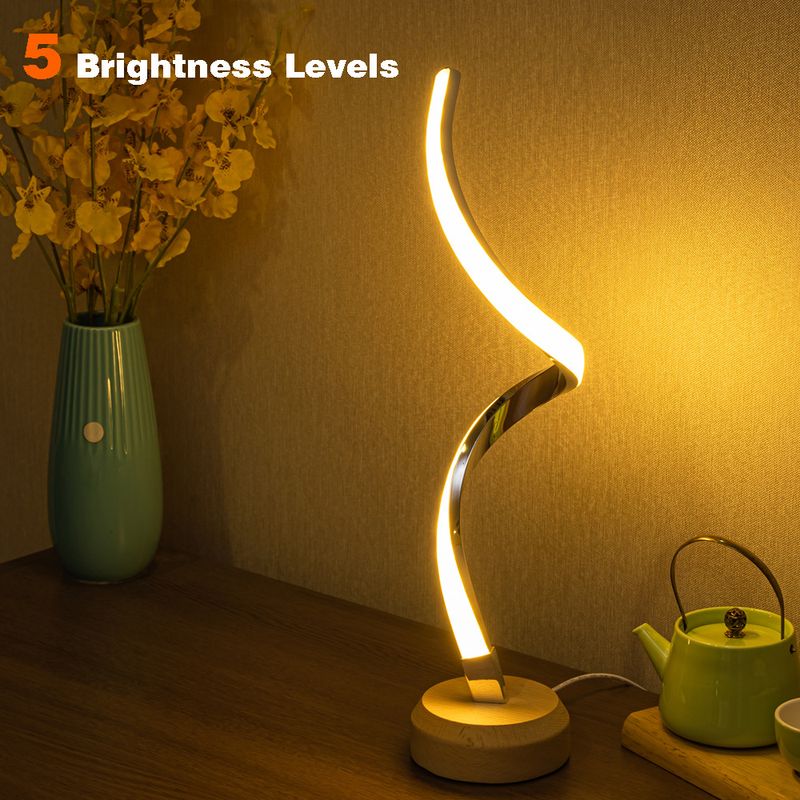 Lampada da scrivania a LED intelligente in legno massello con regalo USB unico in stile europeo, lampada da comodino, sala per matrimoni_voghion.com