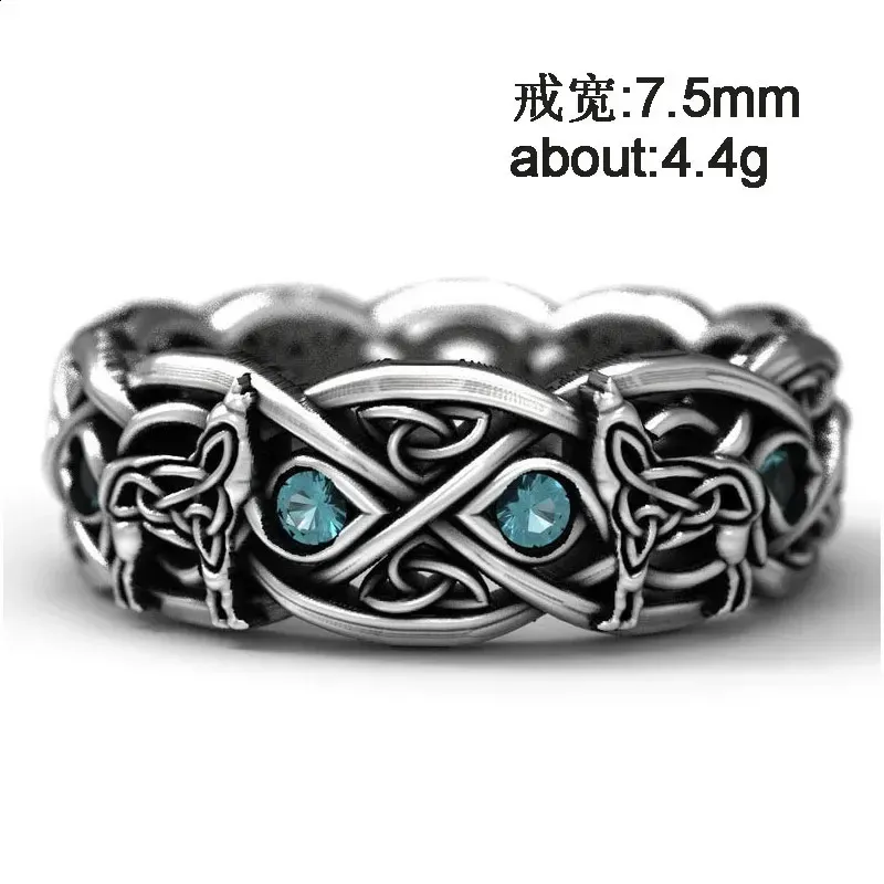 Huitan Viking Nordic Mythical Giant Werewolf Ring Defense Totem Wolf Fashion Hip Hop Rock Neutral Finger Punk Gift_voghion.com
