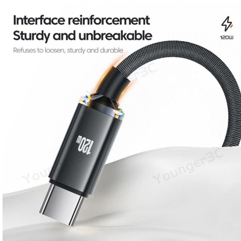 USB-C Dateniwwerdroungskabel, 120W 6A Typ C op Typ C/ USB op Typ C ultraschnell Ladekabel, gëeegent fir all Handyen_voghion.com