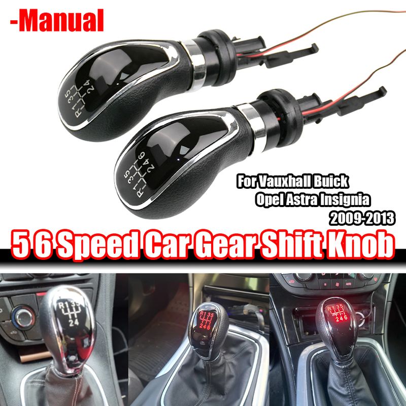 Pomello del cambio a LED per auto, manuale, 5/6 velocità, leva di ricambio per Vauxhall, Buick Ee GT/XT, Astra, 55565904_voghion.com
