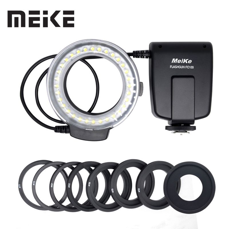 Meike FC-100 Ro Ring Flitser/Lamp FC100 Voor Nikon D7100 D7000 D5200 D5100 D3200 D3100 D90 D80 D800 D300S D3000 D600_voghion.com