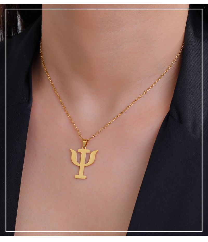 Hot sales Unift simple stainless steel necklace with a pound shaped pendant per square foot. Inches, Classic Scientific Statement,_voghion.com