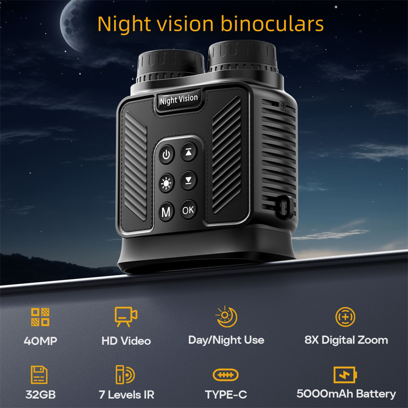 Neu 2,5 K HD Nachtsichtkamera Video Dual Lens Infrarot Outdoor Vogelbeobachtung Tragbares digitales Fernglas_voghion.com