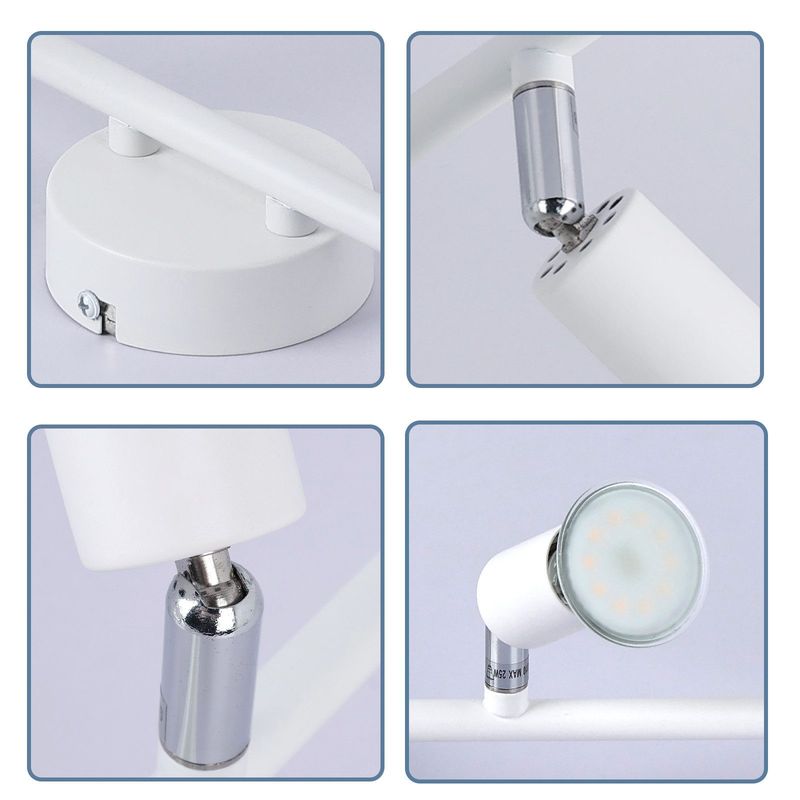 Glitzerlife LED Deckenleuchte GU10 Weiß - Moderne Deckenlampe 2 Flammig Deckenspots Wand Modern Deckenstrahler Für Wohnzimmerlampe Schlafzimmer Badezimmer Küche_voghion.com