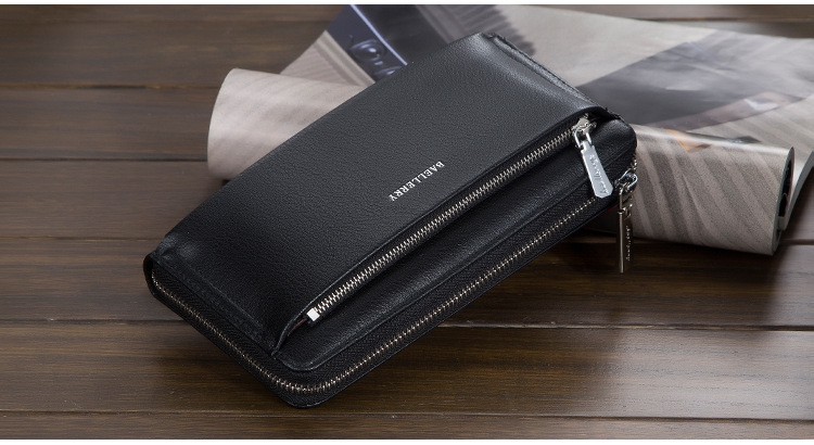 Wallet men's long baellerry large capacity zipper clutch simple zipper handbag hot sale_voghion.com