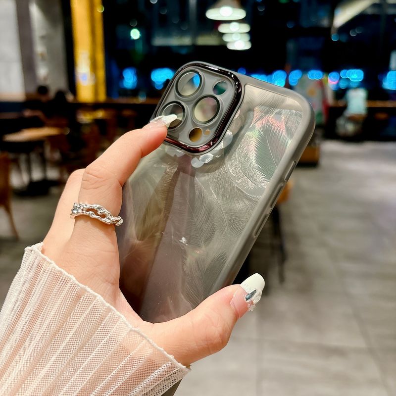 För OnePlus Nord N20SE N300 N20 10T 11 12R 12 11R 10R Ace Pro Feather Glitter Pappersfodral Transparent Bump Cover_voghion.com