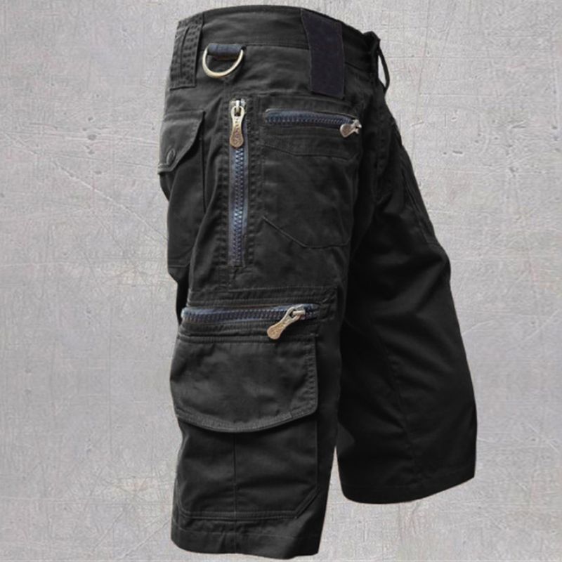Weizhifu Capri-bukser Ensfarget Flerlommer Sommer Avslappet Passform Rette Cargo Shorts Streetwear_voghion.com