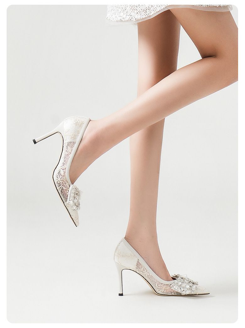 Nouvelles chaussures à talons hauts à bout pointu et à lacets, élégantes et à la mode, style décontracté et décontracté_voghion.com