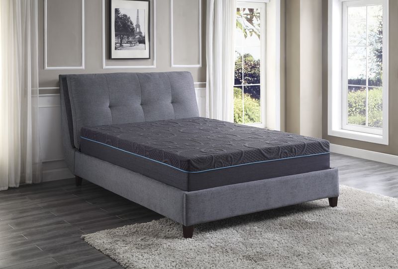 11-inch Queen Size Bed Mattress Gel-Infused Memory Foam Hybrid Mattress, Dark Gray, Mattress In A Box_voghion.com