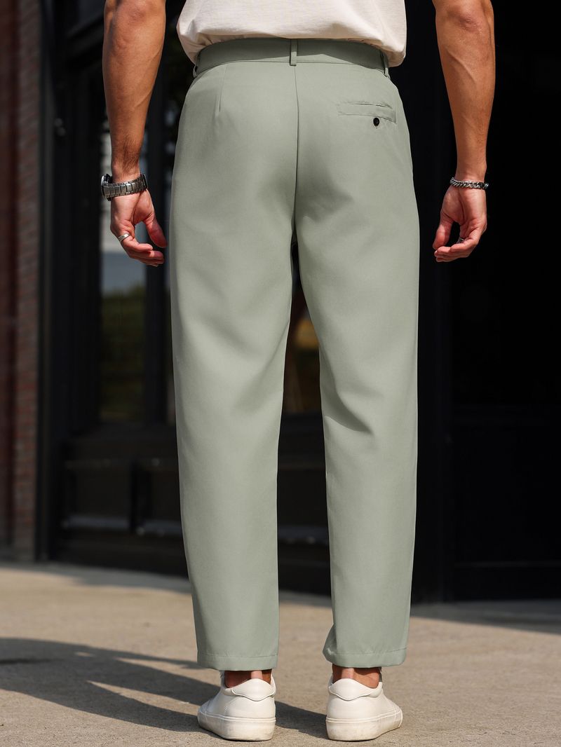 Herren Business Casual Anzughose – Slim Fit Hose aus Poly-Viskose-Mischgewebe (S-XXL, Khaki/Schwarz/Grau/Blau/Weiß/Grün)_voghion.com
