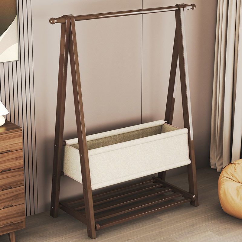 Floor-standing Coat Bedroom Storage Shelf Solid Wood Simple Modern Home Room Bedside Clothes Rack_voghion.com