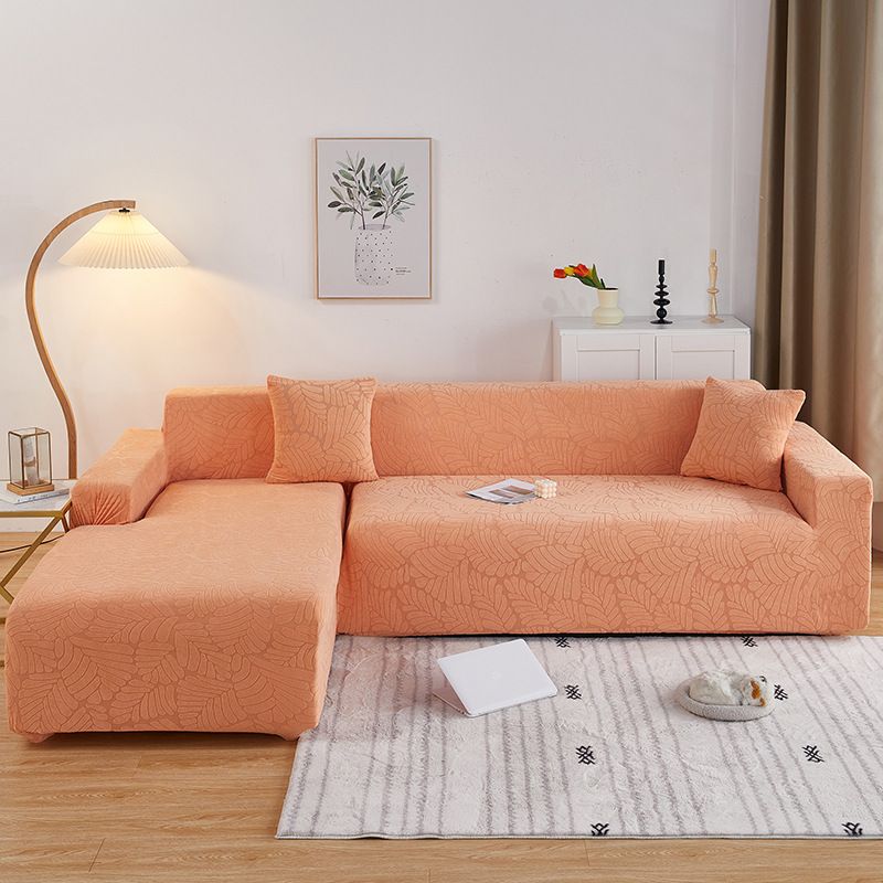 Sofa cover high weight thickened knitted full elastic universal full cover chaise longue sofa cover_voghion.com