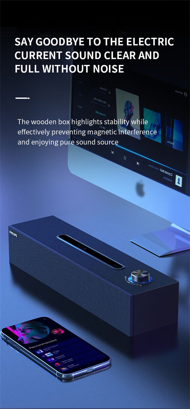 Original SPA3808 Speaker Wireless Bluetooth HiFi Stereo Portable Desktop Wired Connection Wooden Computer Loudspeaker_voghion.com