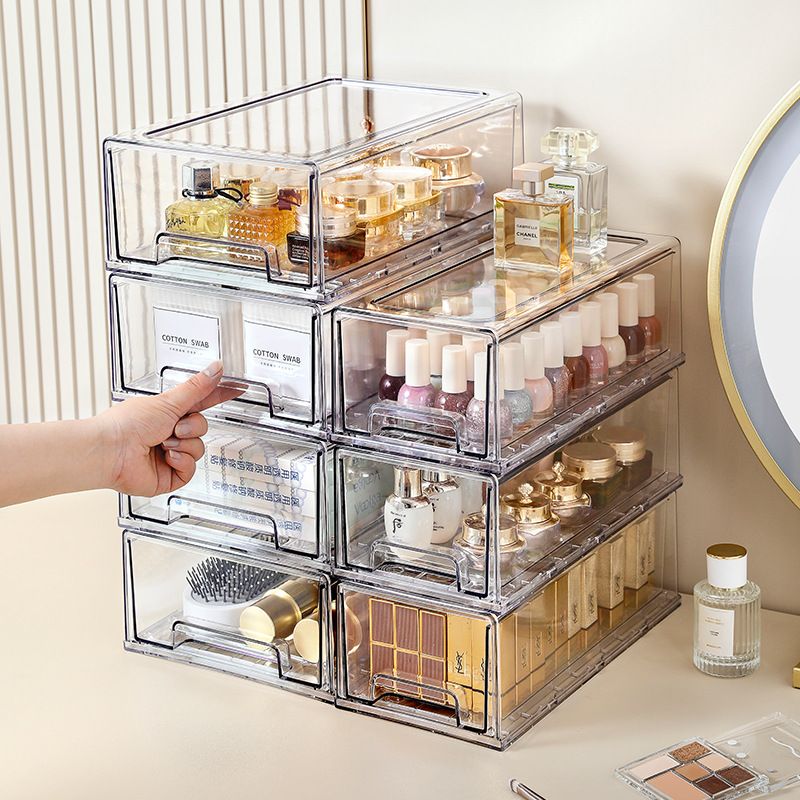 Yangyangyu Multi-layer Miscellaneous Items And Cosmetics, Transparent Plastic Drawer-style Storage Box For Face Masks,_voghion.com