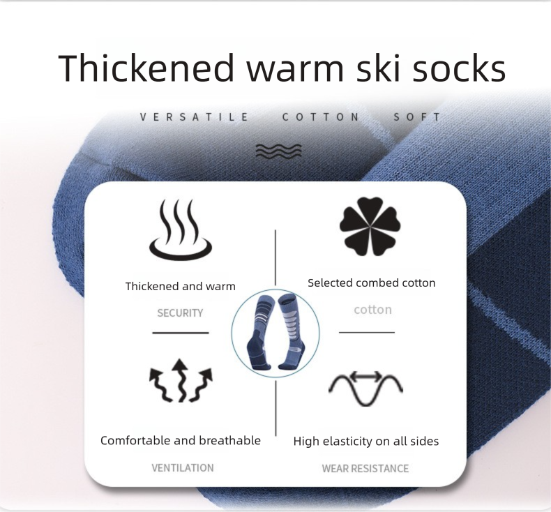 Professionele lange sportschoenen voor heren, warme hoge winterkousen voor dames, verdikte skisokken met handdoekbodem voor buiten_voghion.com