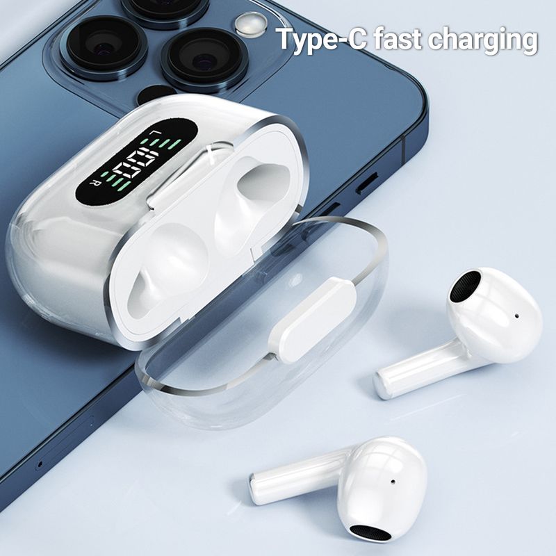 Nuevos auriculares M16Pro, inalámbricos por Bluetooth, auriculares internos tws, auriculares deportivos translúcidos de nave espacial de Ultra largo alcance_voghion.com