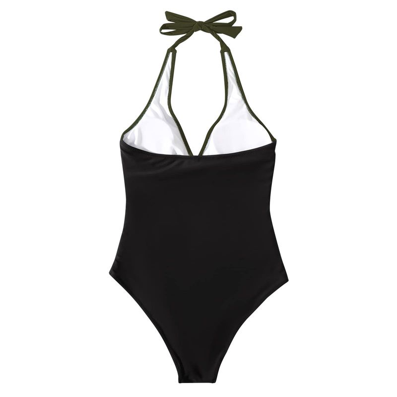 Maillot de bain une pièce pour femme avec sac croisé et lacets multicolores dos nu_voghion.com