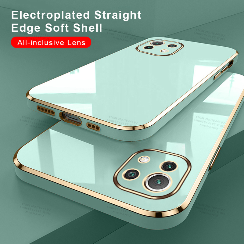 Luksusa galvanizēts vāciņš priekš Xiaomi Mi 11 Lite 5G mīksta silikona lēcu aizsardzība priekš Xiaomi_voghion.com