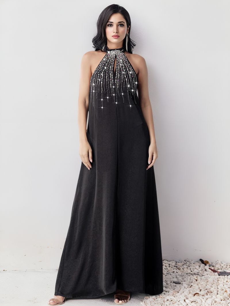 Damenbekleidung Kaftan Mode Handgenähter Diamantkleidrock_voghion.com