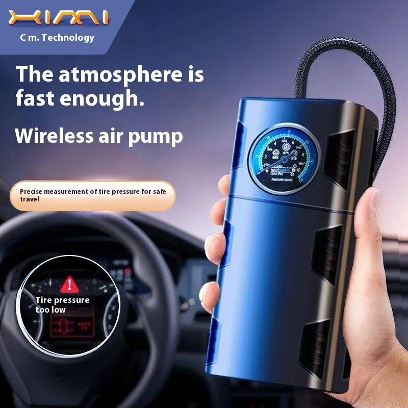 Kabellos Inflatiounspompel fir am Auto ze montéieren, 120W, 45L/min, portabel, kompakt_voghion.com