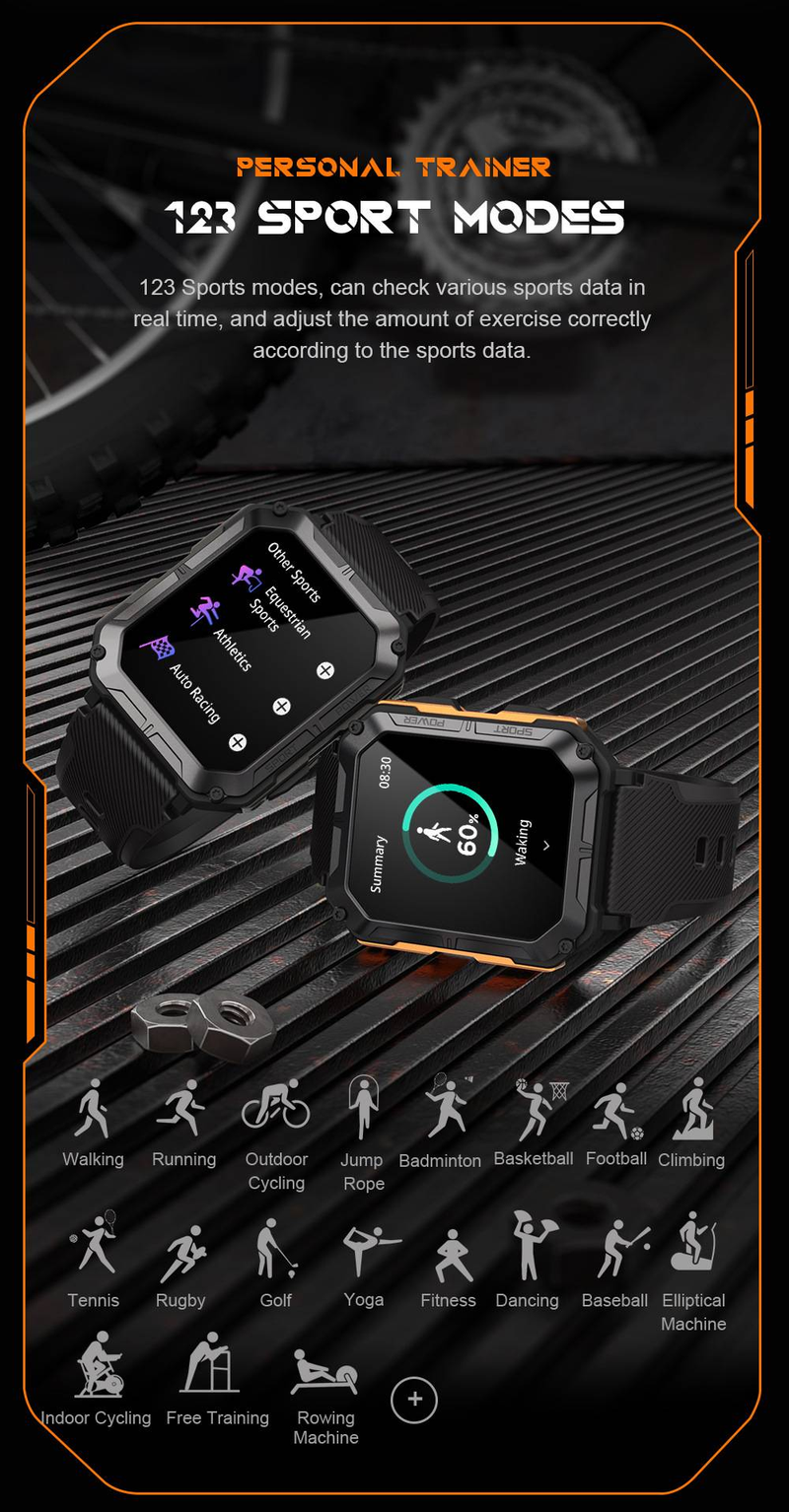 C20pro Outdoor Sport Smartwatch Bluetooth Anruf Wasserdicht_voghion.com