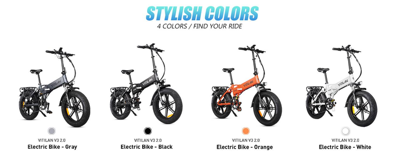 Bicicletă electrică all-terrain pliabilă Vitilan V3 2.0 cu anvelope groase, pentru adulți, 750W, 48V13AH_voghion.com