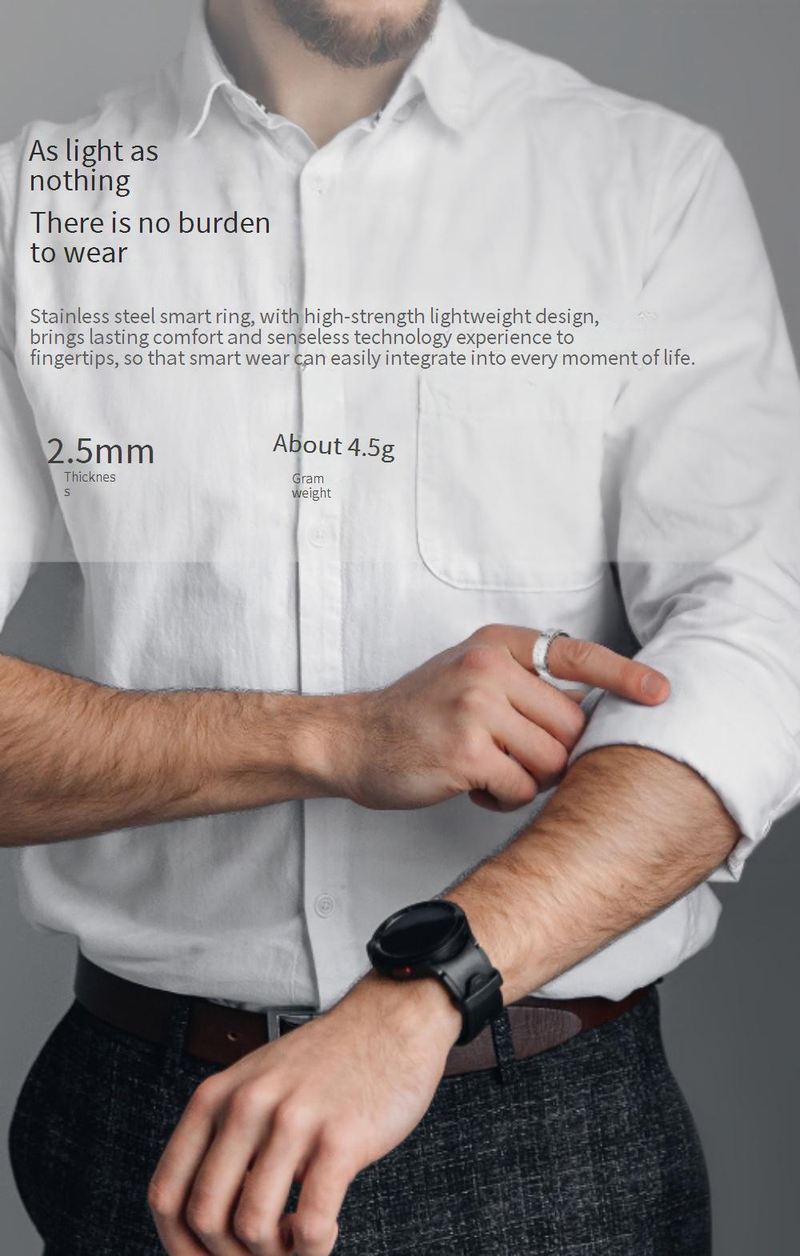 Électronique intelligente E-books Surveiller la fréquence cardiaque Oxygène sanguin Sommeil Photographie Exercice Santé des femmes Bague intelligente_voghion.com